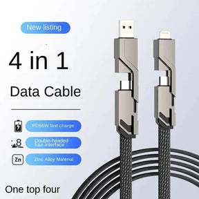 🔥New Year 2024 Sale✨4-in-1 USB C Cable Lightning Cable 100W