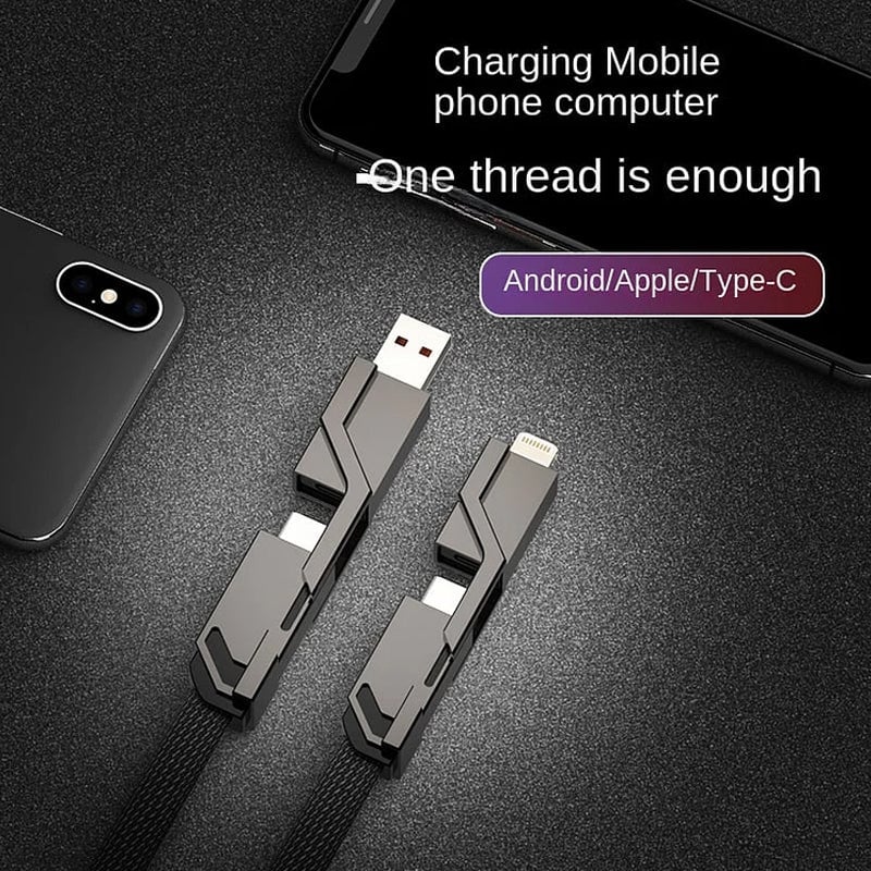 🔥New Year 2024 Sale✨4-in-1 USB C Cable Lightning Cable 100W